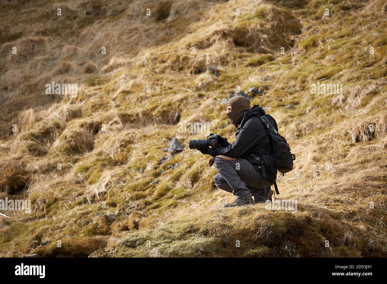 Photographe dans le paysage islandais Banque D'Images