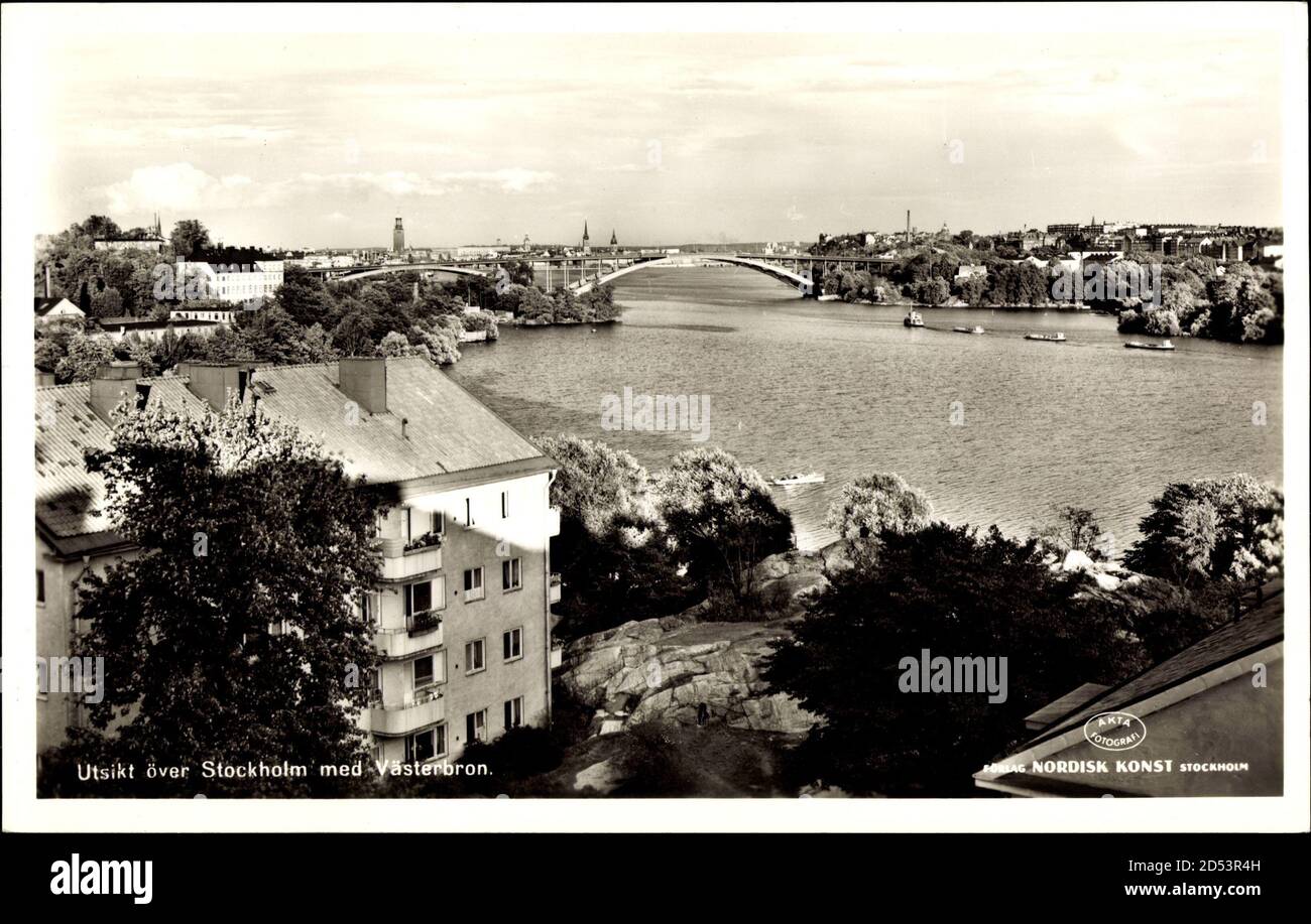 Stockholm Schweden, Västerbron, Blick auf den Ort, Brücke, Fluss | utilisation dans le monde entier Banque D'Images