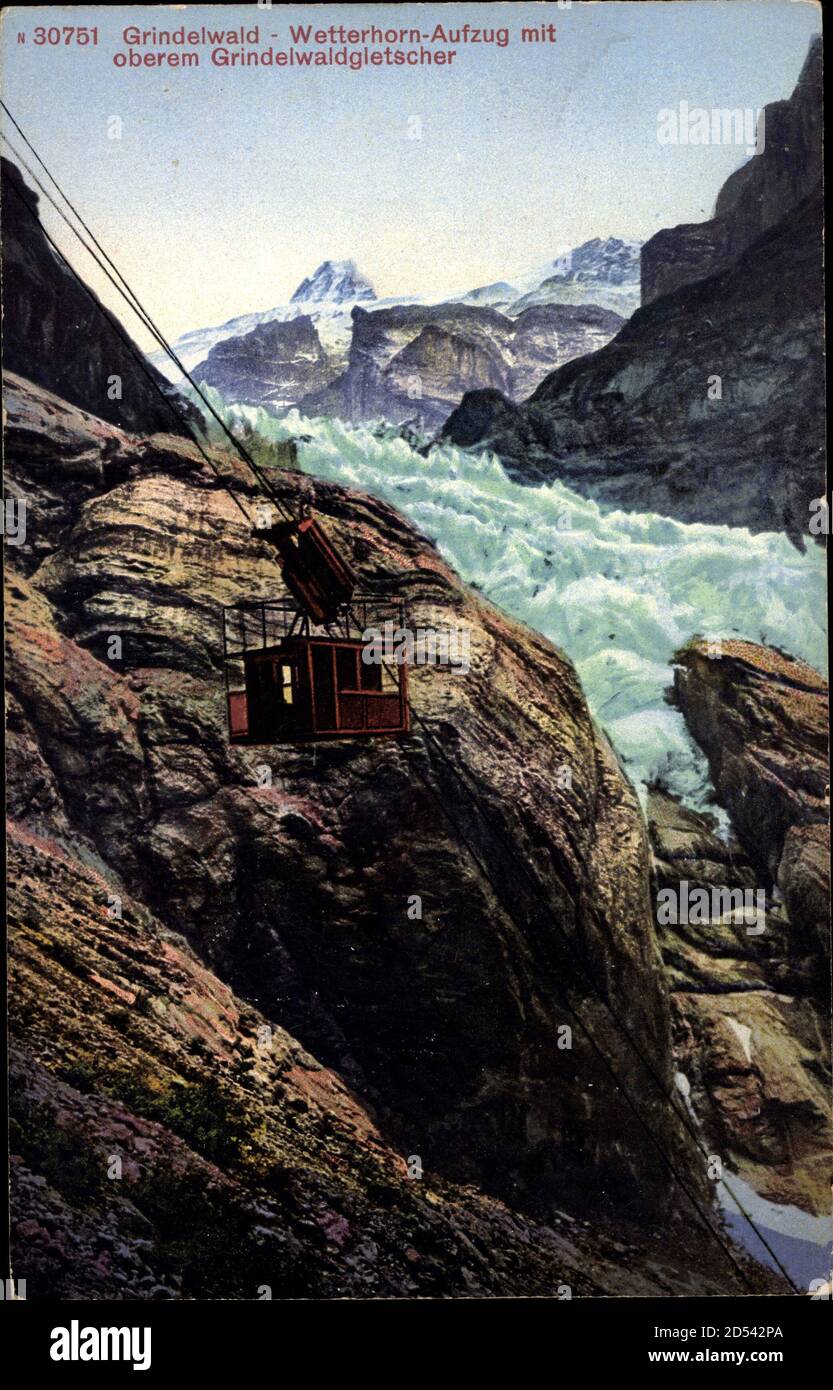 Grindelwand, Wetterhorn Aufzug, Gletscher, Seilbahn | utilisation dans le monde entier Banque D'Images