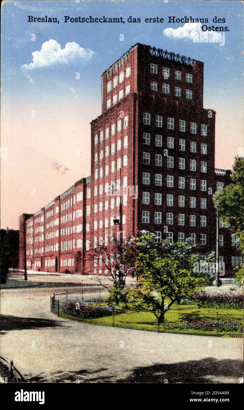 WROC?aw Breslau Schlesien, Postscheckamt, das erste Hochhaus des Osens | utilisation dans le monde entier Banque D'Images