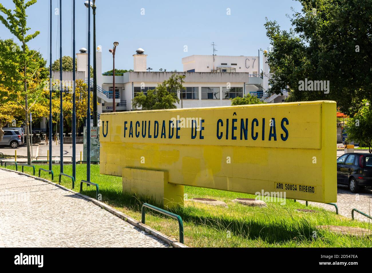 Belle vue sur l'université du bâtiment de Lisbonne au Portugal Banque D'Images