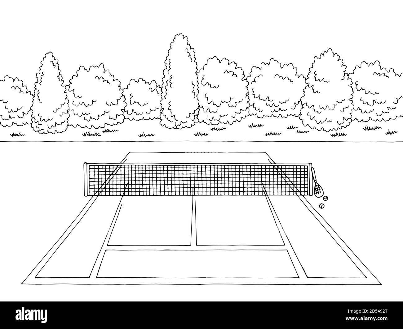 Tennis tennis sport graphique noir blanc esquisse illustration vecteur Illustration de Vecteur