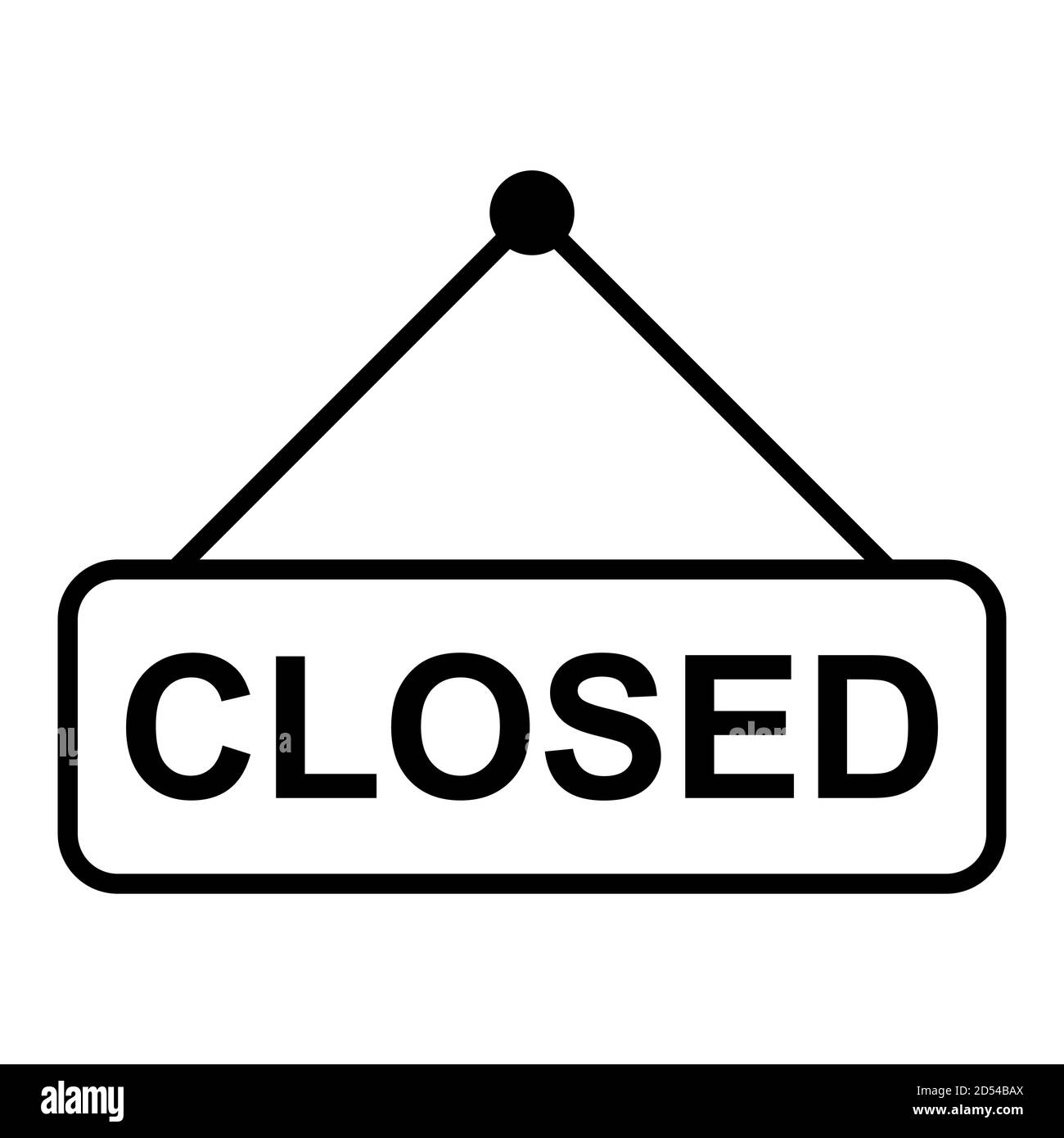 Fermez l'icône de porte isolée sur fond blanc. Symbole de l'avis de marché . Illustration de Vecteur