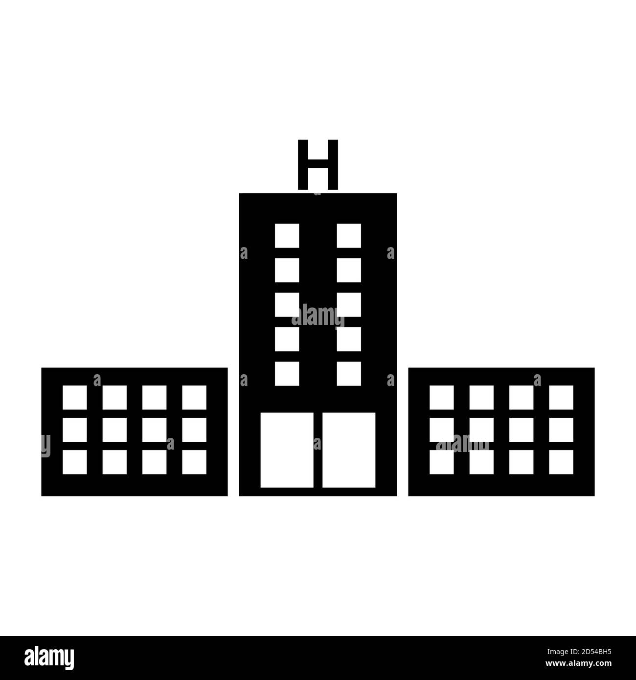 Symbole de l'hôpital, icône de santé médicale isolée sur fond blanc. Conception d'urgence . Illustration de Vecteur