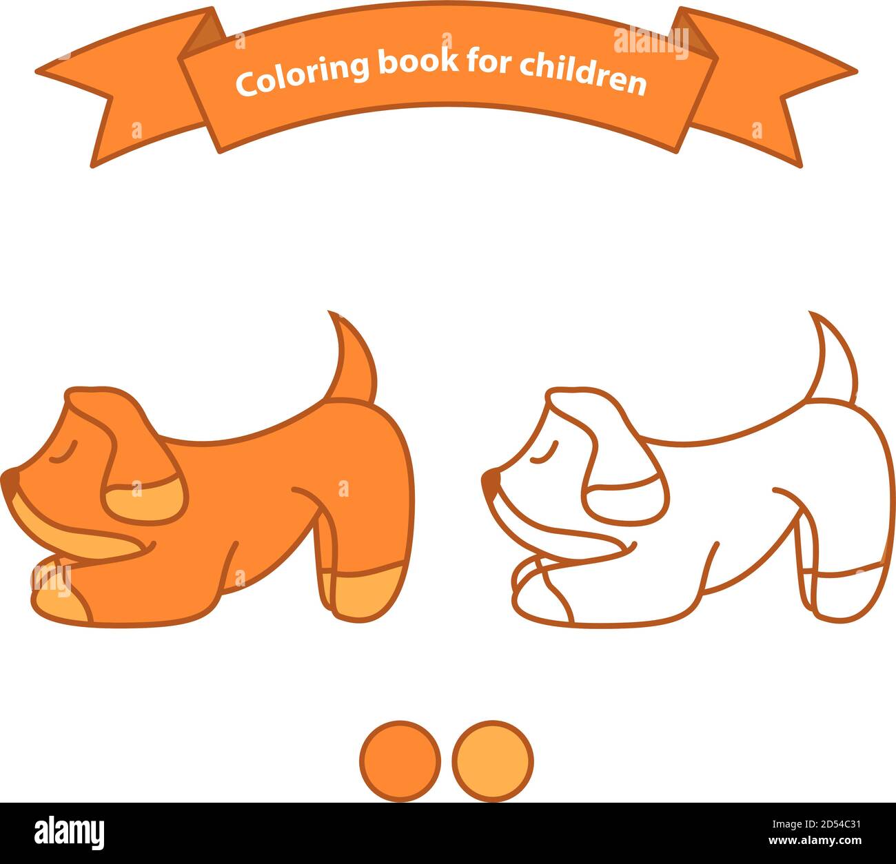 Personnage de dessin animé animal. Livre de coloriage pour chiens heureux pour les enfants. Illustration de Vecteur