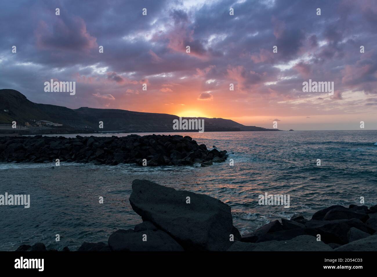 Coucher de soleil à las Palmas de Gran Canaria Banque D'Images