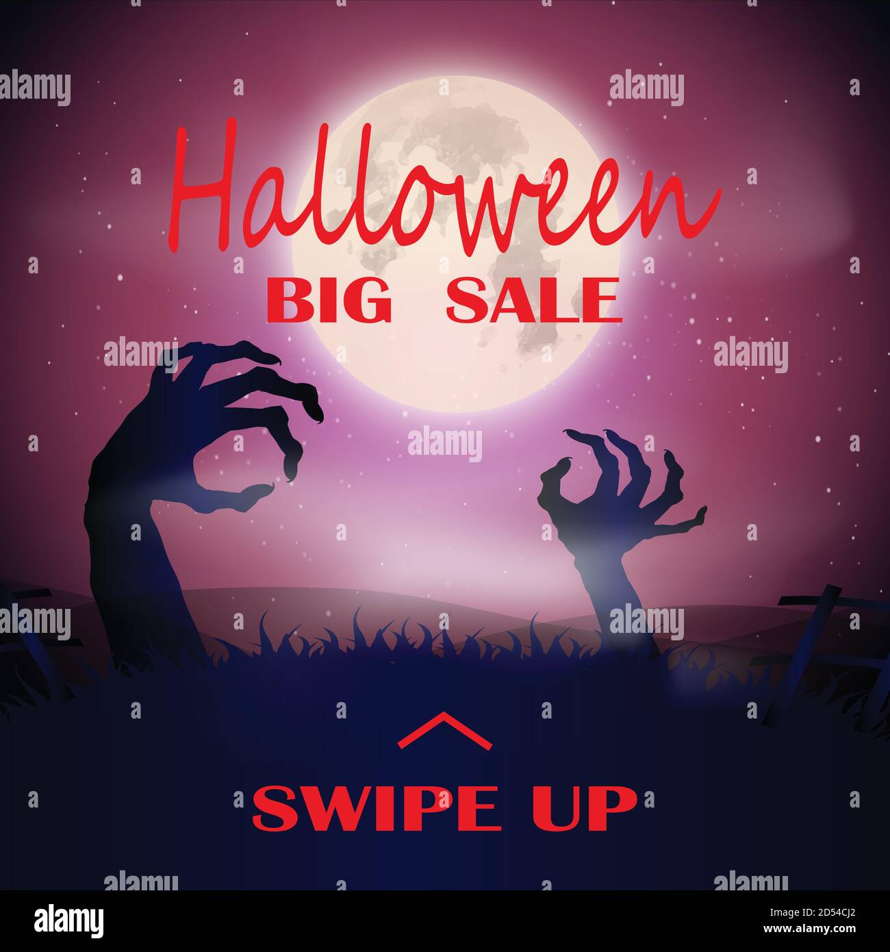 Soldes d'Halloween. Joyeuses vacances. Illustration vectorielle posts instagram à plat Illustration de Vecteur