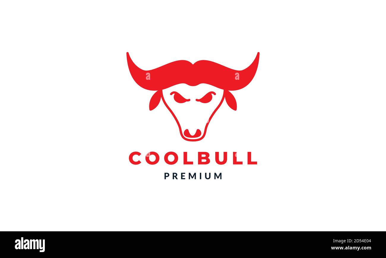 motif vectoriel logo rouge tête de bœuf ou de bison Illustration de Vecteur