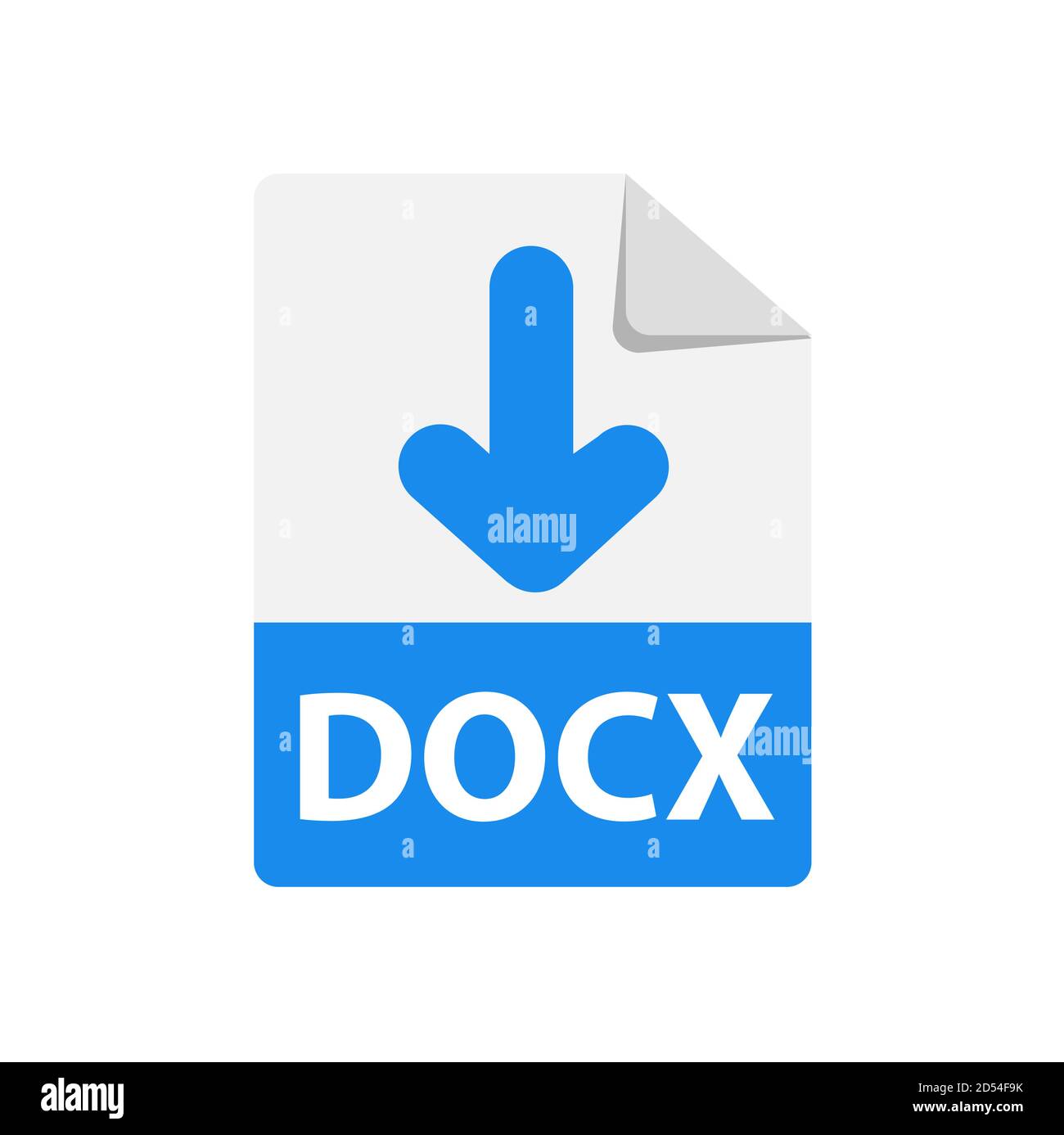 Icône vecteur bleu docx. Icône d'extensions de format de fichier. style de conception à plat. Illustration de Vecteur