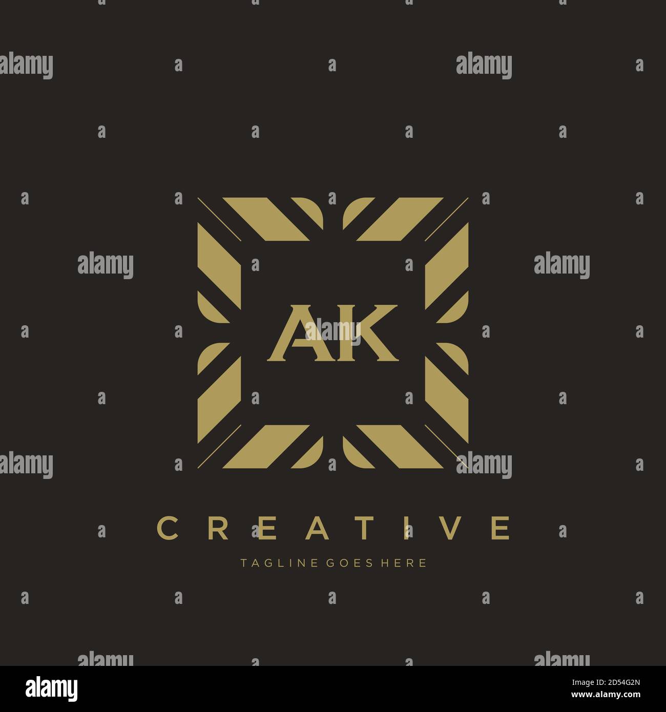AK lettre initiale luxe ornement monogramme logo modèle art vectoriel Illustration de Vecteur