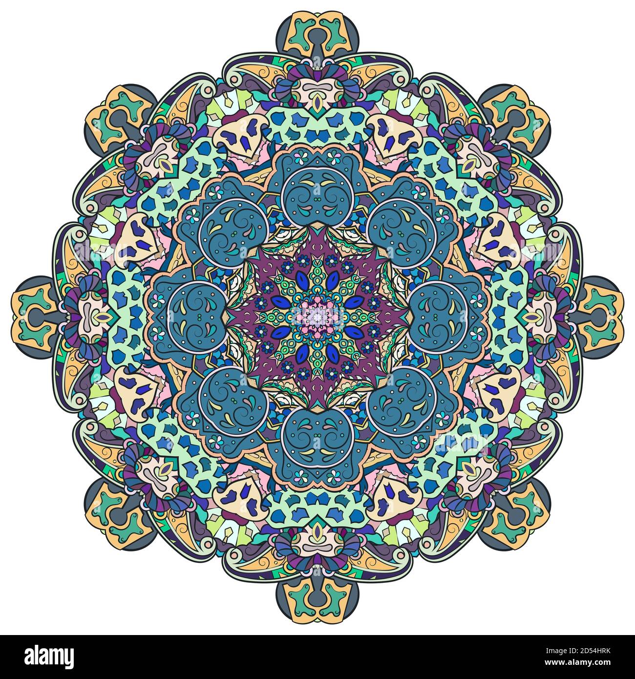 Mandala, conception de la roue de traction Illustration de Vecteur