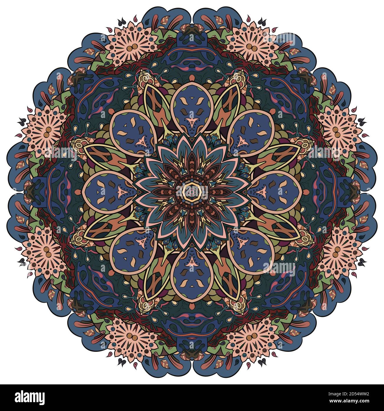 Mandala, conception de la roue de traction Illustration de Vecteur