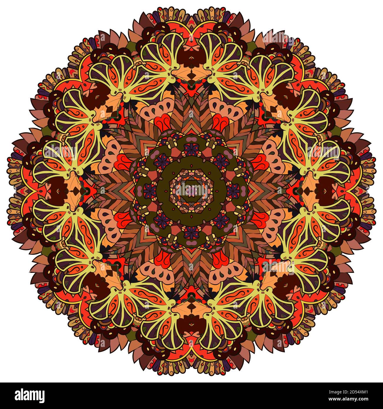 Mandala, conception de la roue de traction Illustration de Vecteur
