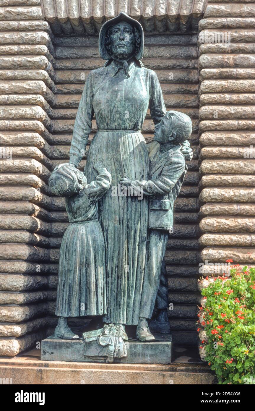 Pretoria, Afrique du Sud. Statue dans le monument Voortrekker. Banque D'Images