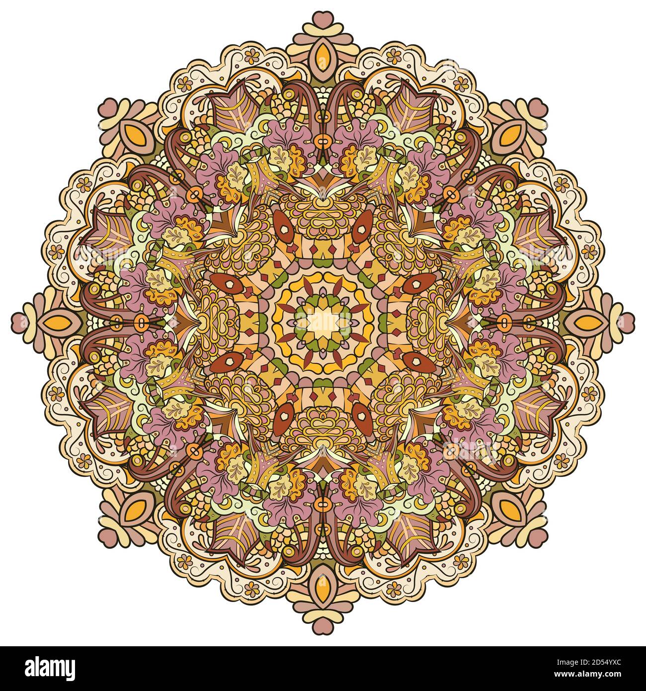 Mandala, conception de la roue de traction Illustration de Vecteur