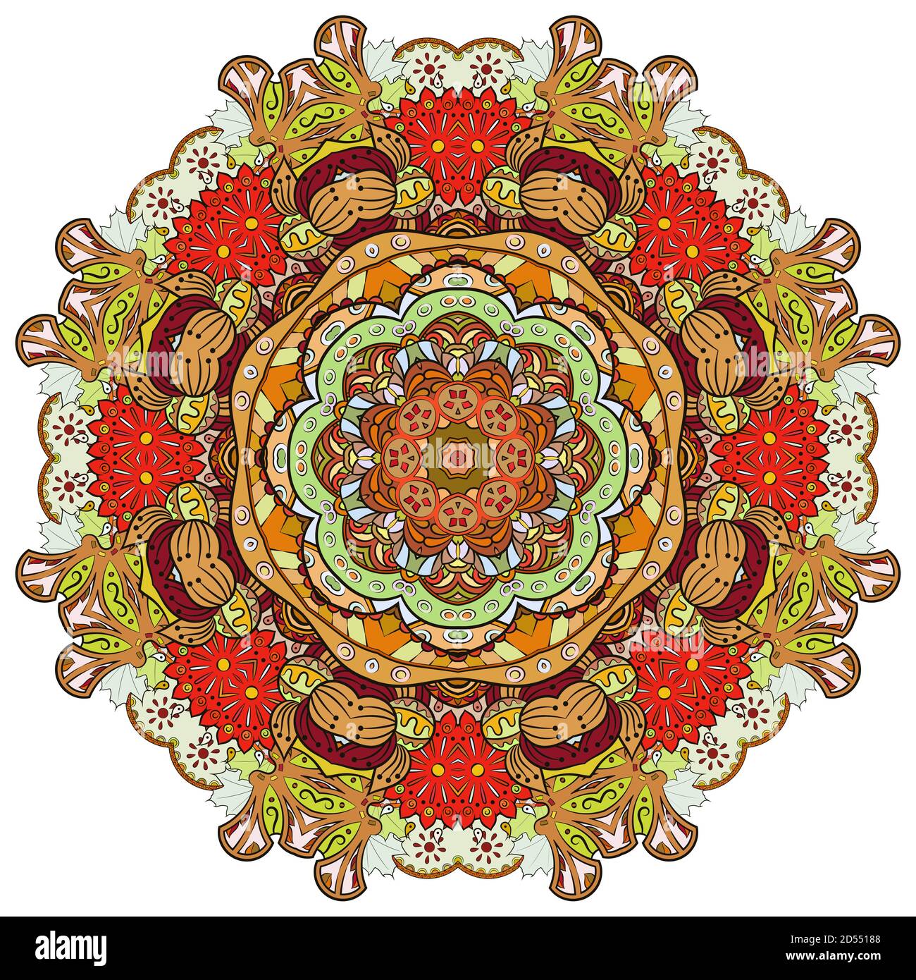 Mandala, conception de la roue de traction Illustration de Vecteur