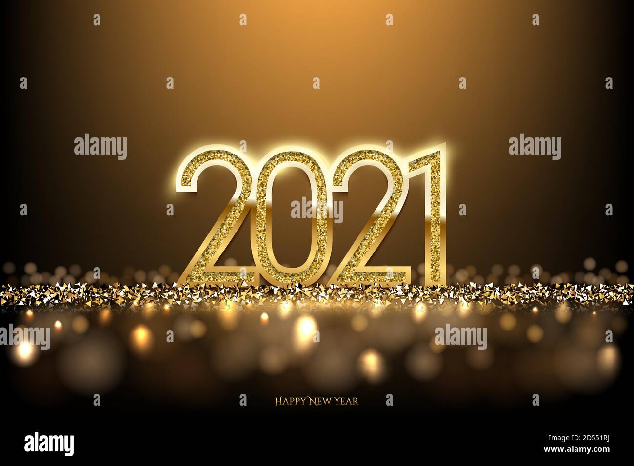 Modèle de scénario de bannière bonne année 2021. Vacances d'hiver, Félicitations. de noël Carte postale de fête, concept de carte de vœux luxueuse. Illustration de Vecteur