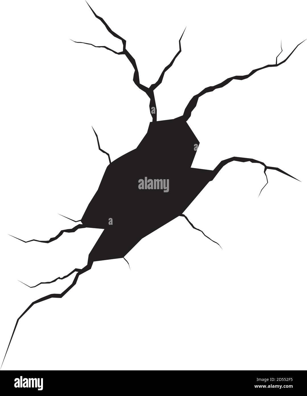 Fissures de masse. Tremblement de terre et fissures de terre, effet de trou, craquelure et texture de mur endommagée. Les illustrations vectorielles peuvent être utilisées pour les sujets tremblement de terre, accident, destruction Illustration de Vecteur