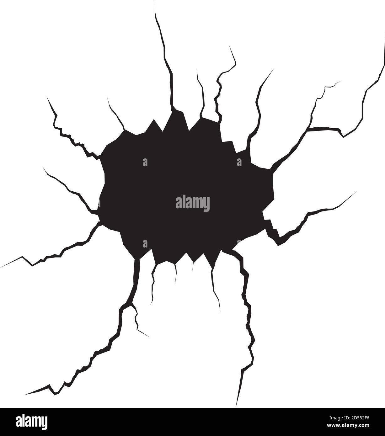 Fissures de masse. Tremblement de terre et fissures de terre, effet de trou, craquelure et texture de mur endommagée. Les illustrations vectorielles peuvent être utilisées pour les sujets tremblement de terre, accident, destruction Illustration de Vecteur