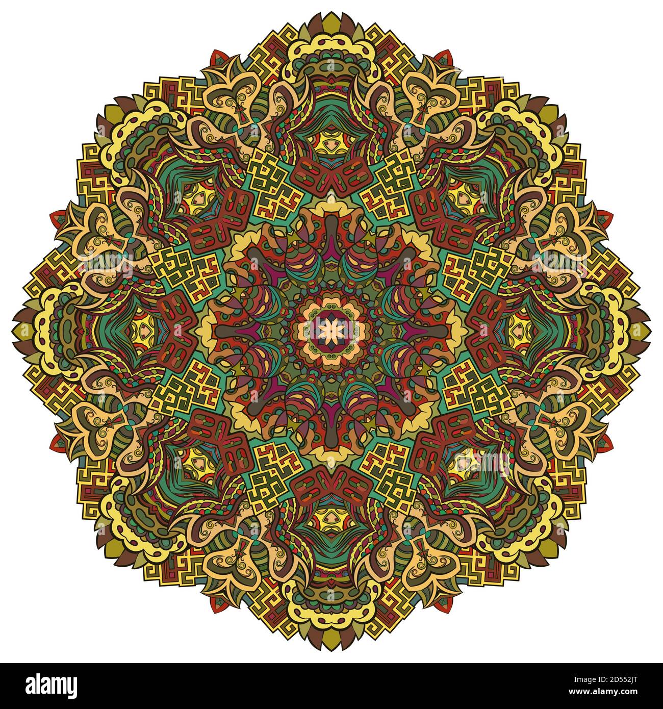 Mandala, conception de la roue de traction Illustration de Vecteur