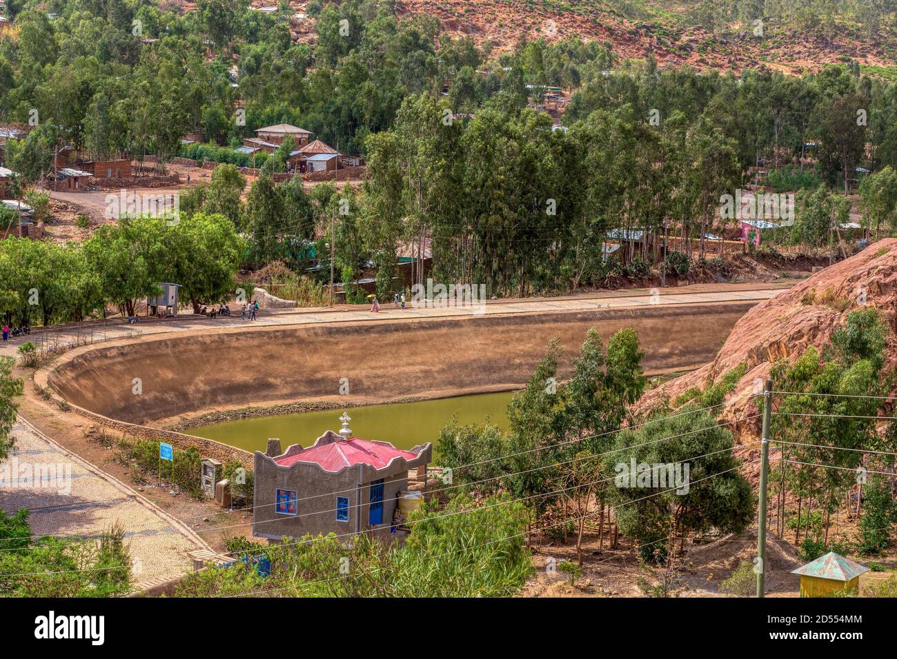 May Shum citerne, construite par la reine de Sheba au premier millénaire av. J.-C., piscine de la reine de Sheba, Aksum Ethiopie, site du patrimoine de l'UNESCO Banque D'Images