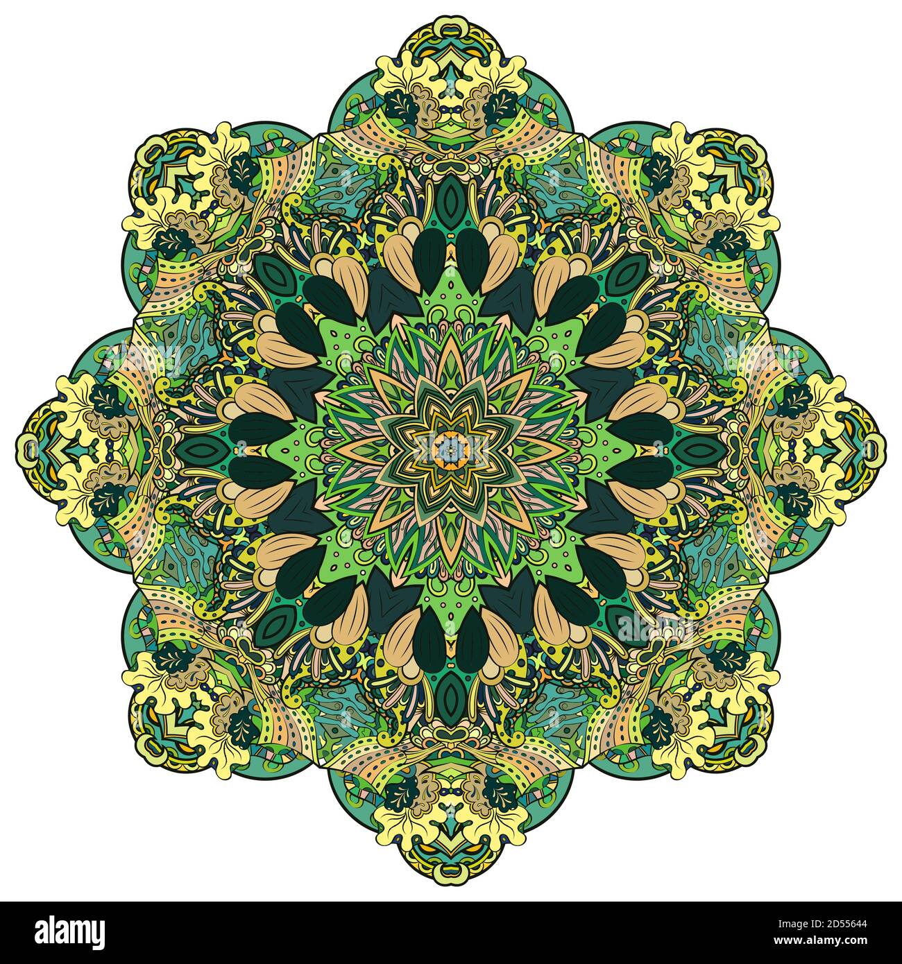 Mandala, conception de la roue de traction Illustration de Vecteur