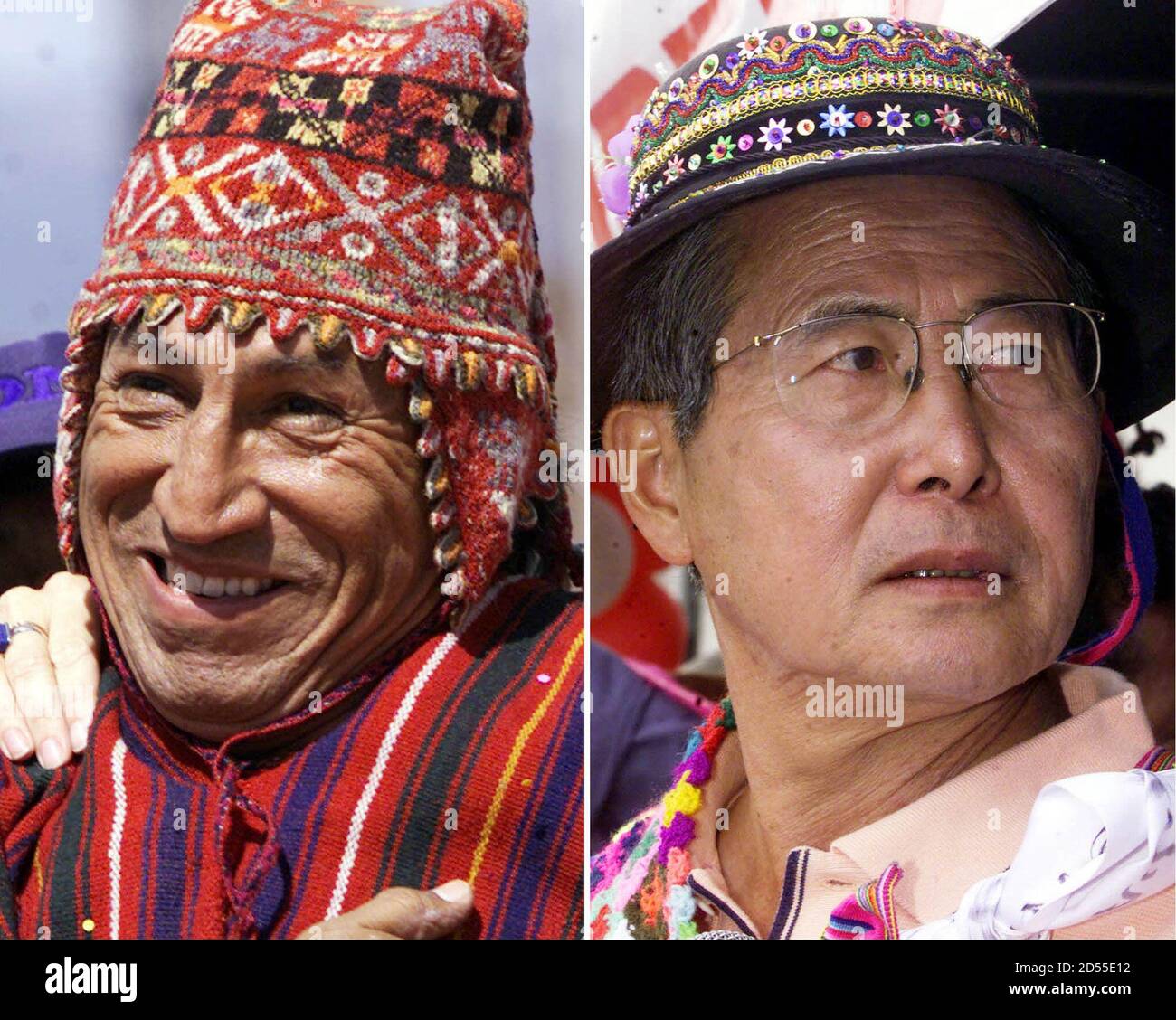 The two leading candidates for president of Peru, President Alberto  Fujimori (R) of the Peru 2000 party, and opposition candidate Alejandro  Toledo of the Peru Possible party, are seen in recent interviews.