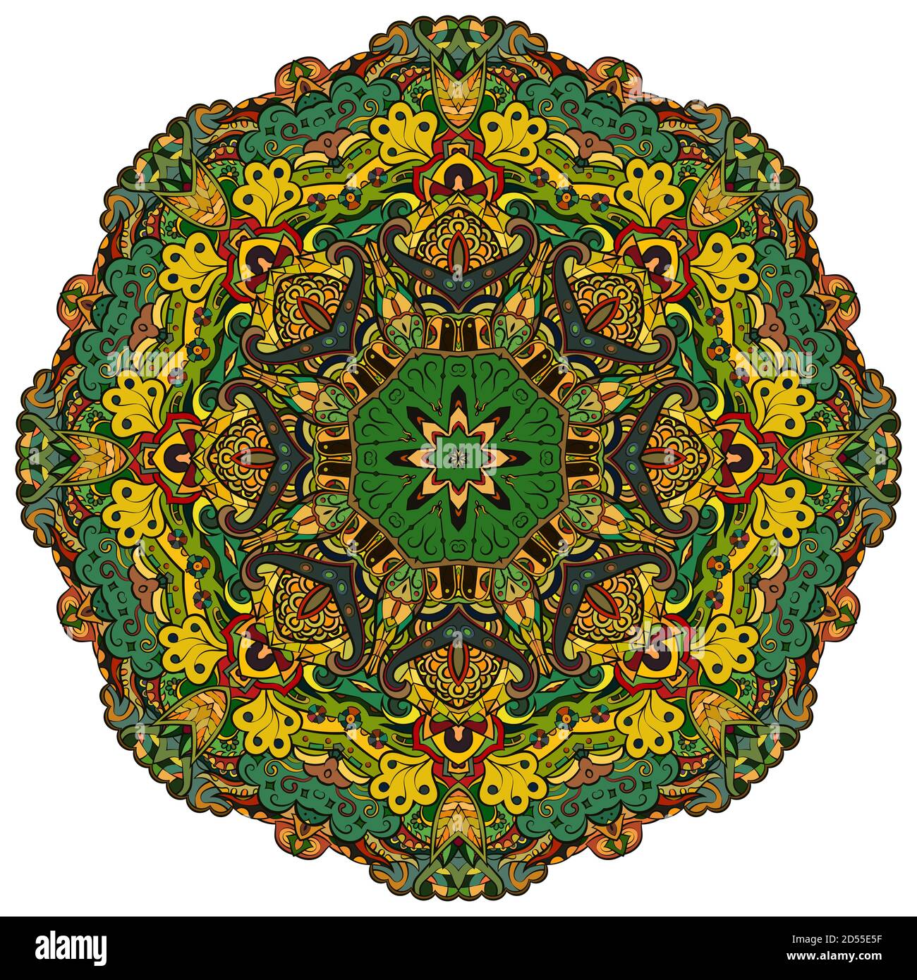Mandala, conception de la roue de traction Illustration de Vecteur