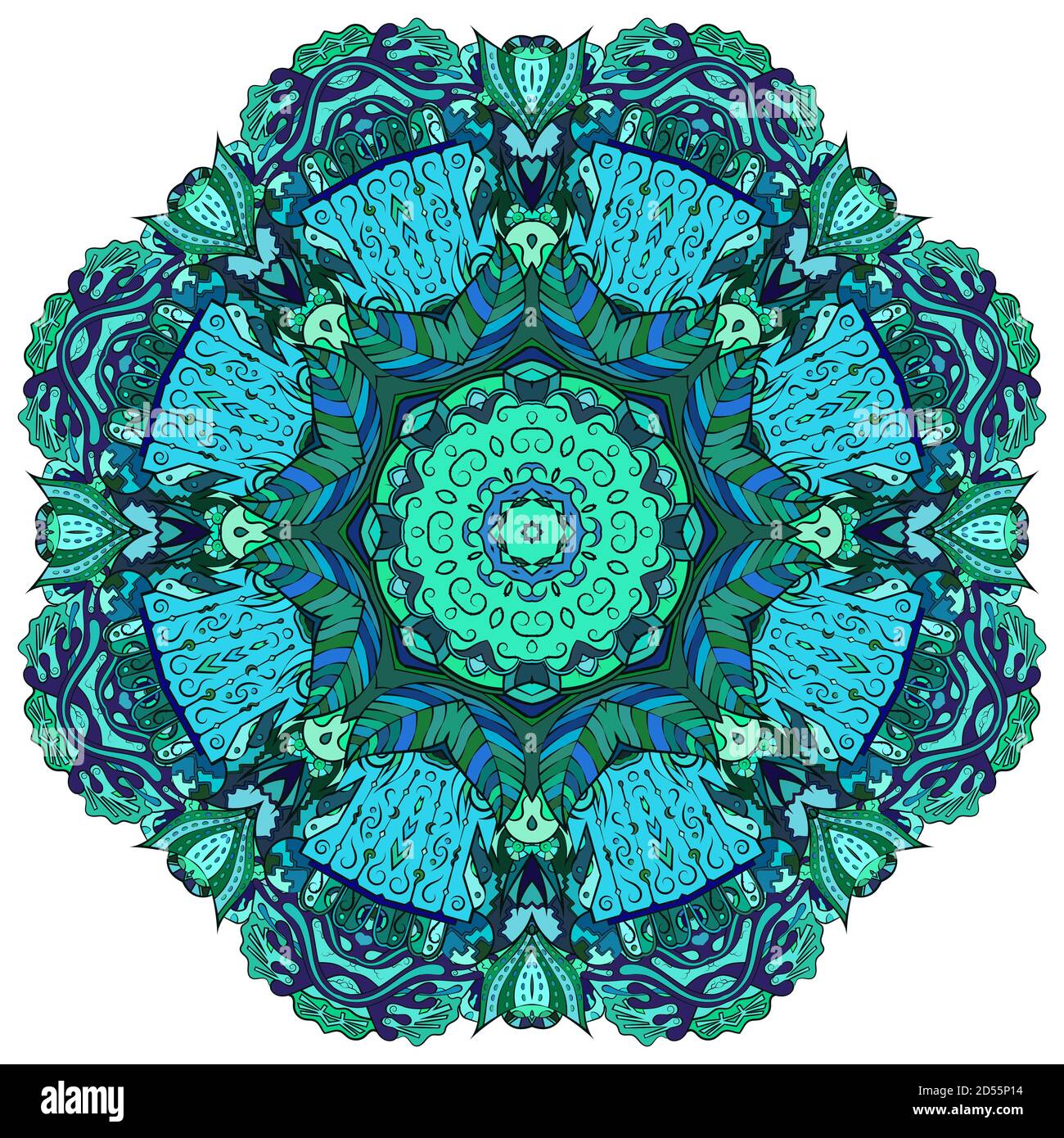 Mandala, conception de la roue de traction Illustration de Vecteur