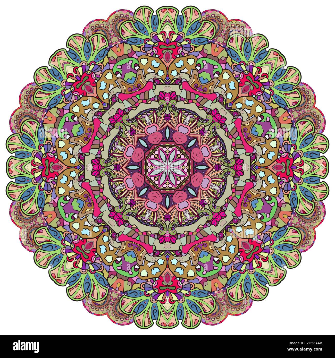 Mandala, conception de la roue de traction Illustration de Vecteur