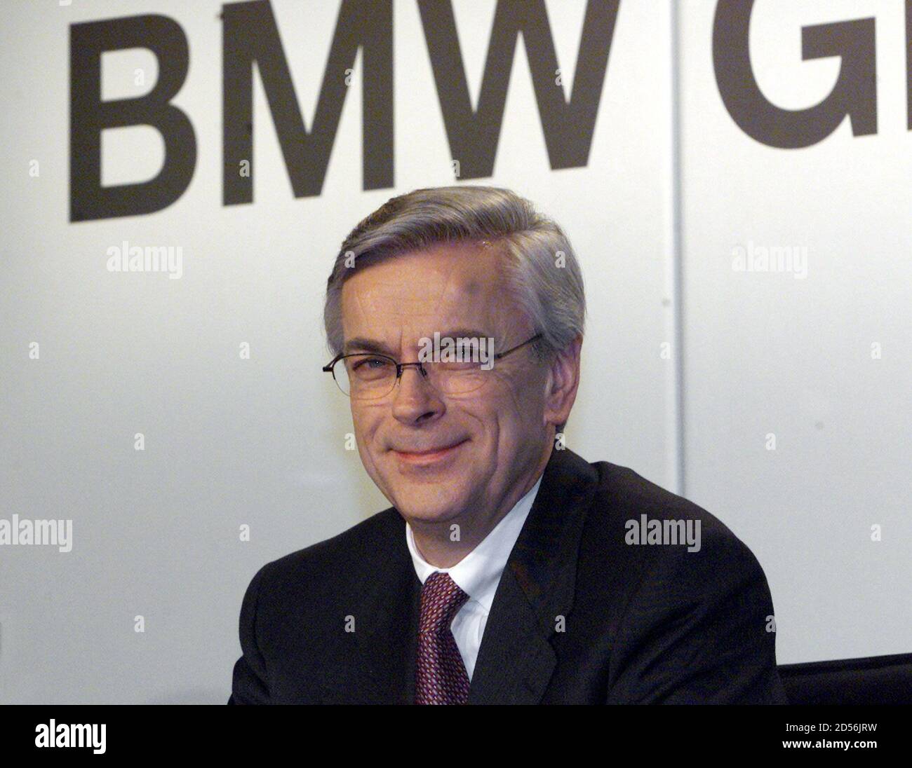 Joachim Milberg, Chairman of the board of the German luxury car maker BMW  AG smile during the annual news conference in Munich, March 28. BMW said it  plans to complete the sale