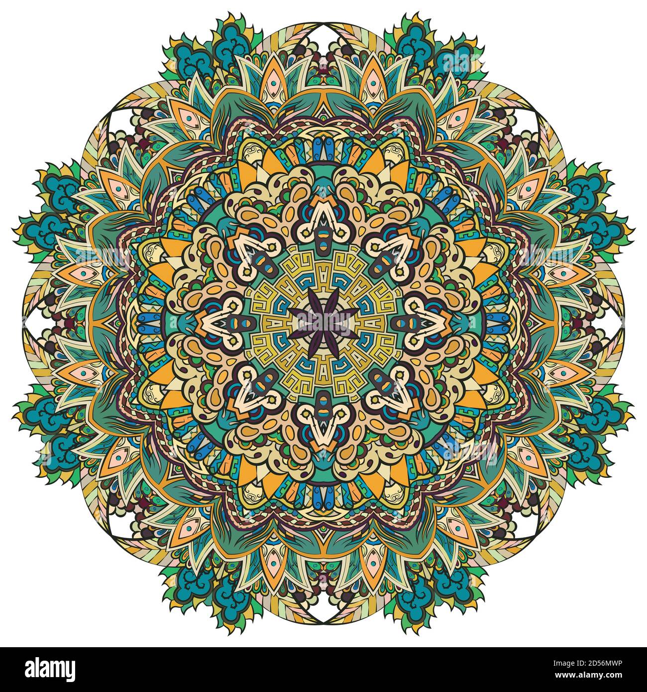 Mandala, conception de la roue de traction Illustration de Vecteur