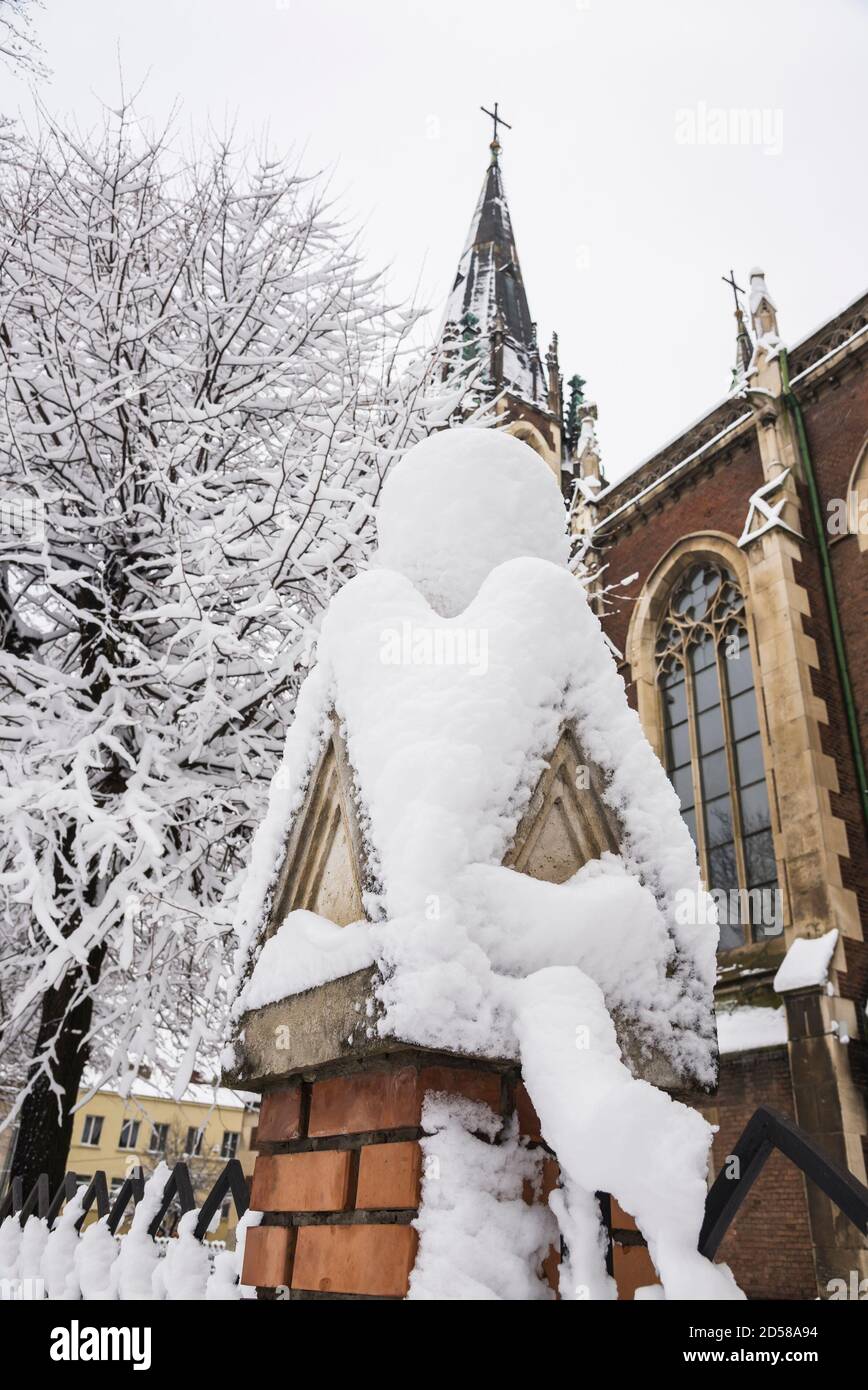 Jour d'hiver dans la ville de Lviv, Ukraine Banque D'Images