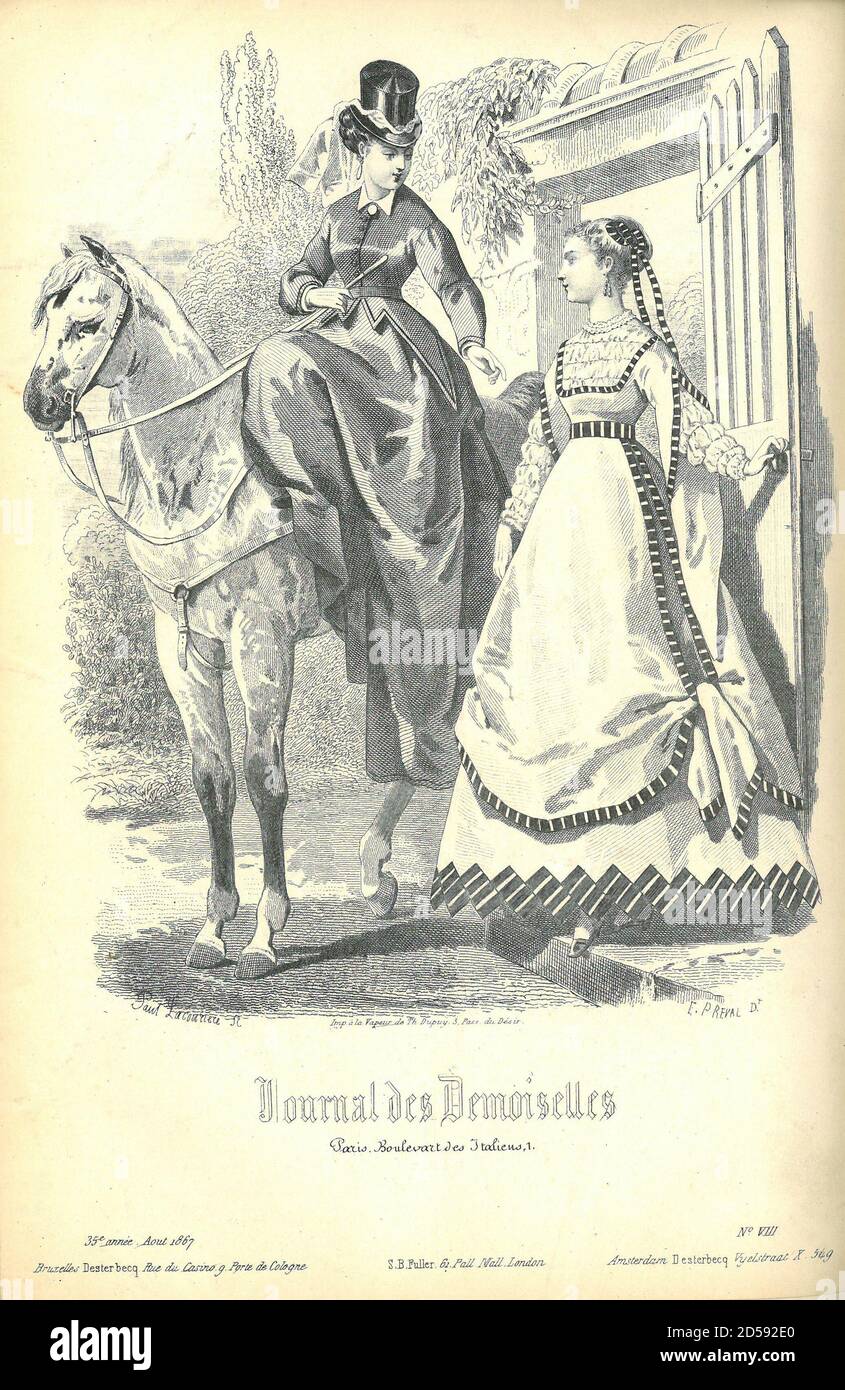 Photo du Journal des Demoiselles 1866 affiche ancienne française Journal Des Demoiselles Banque D'Images