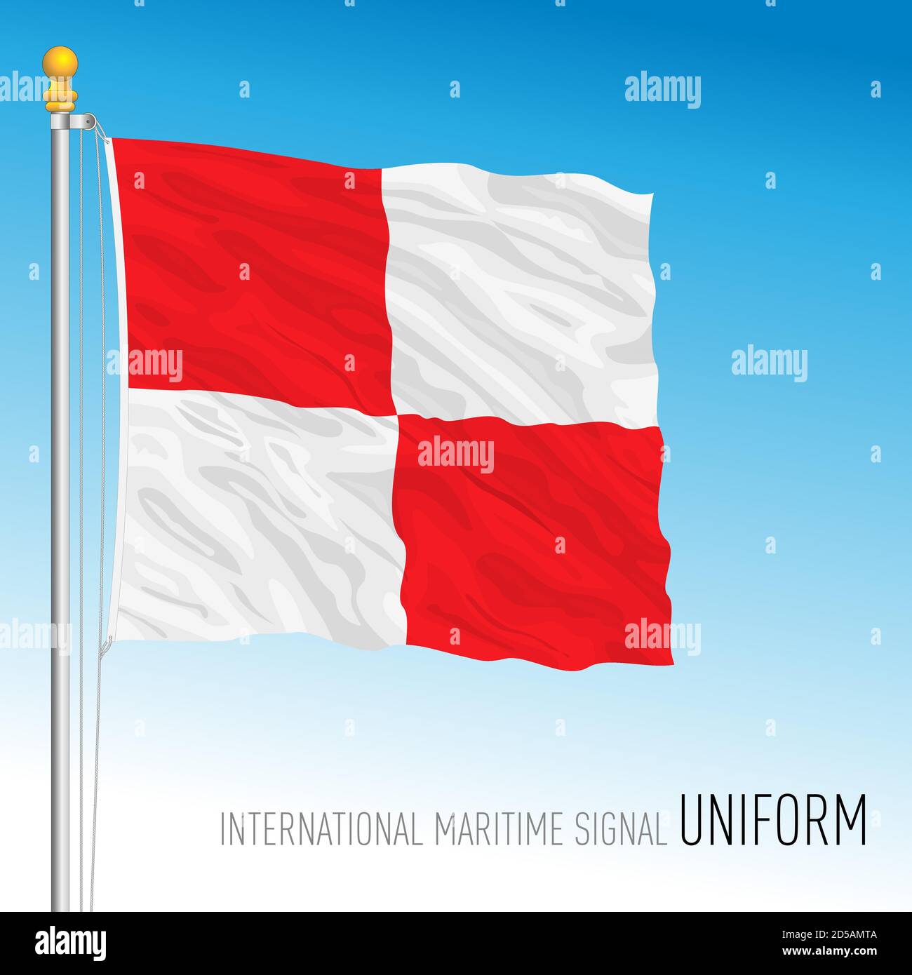 Drapeau uniforme, signal maritime international, lettre U, illustration vectorielle Illustration de Vecteur