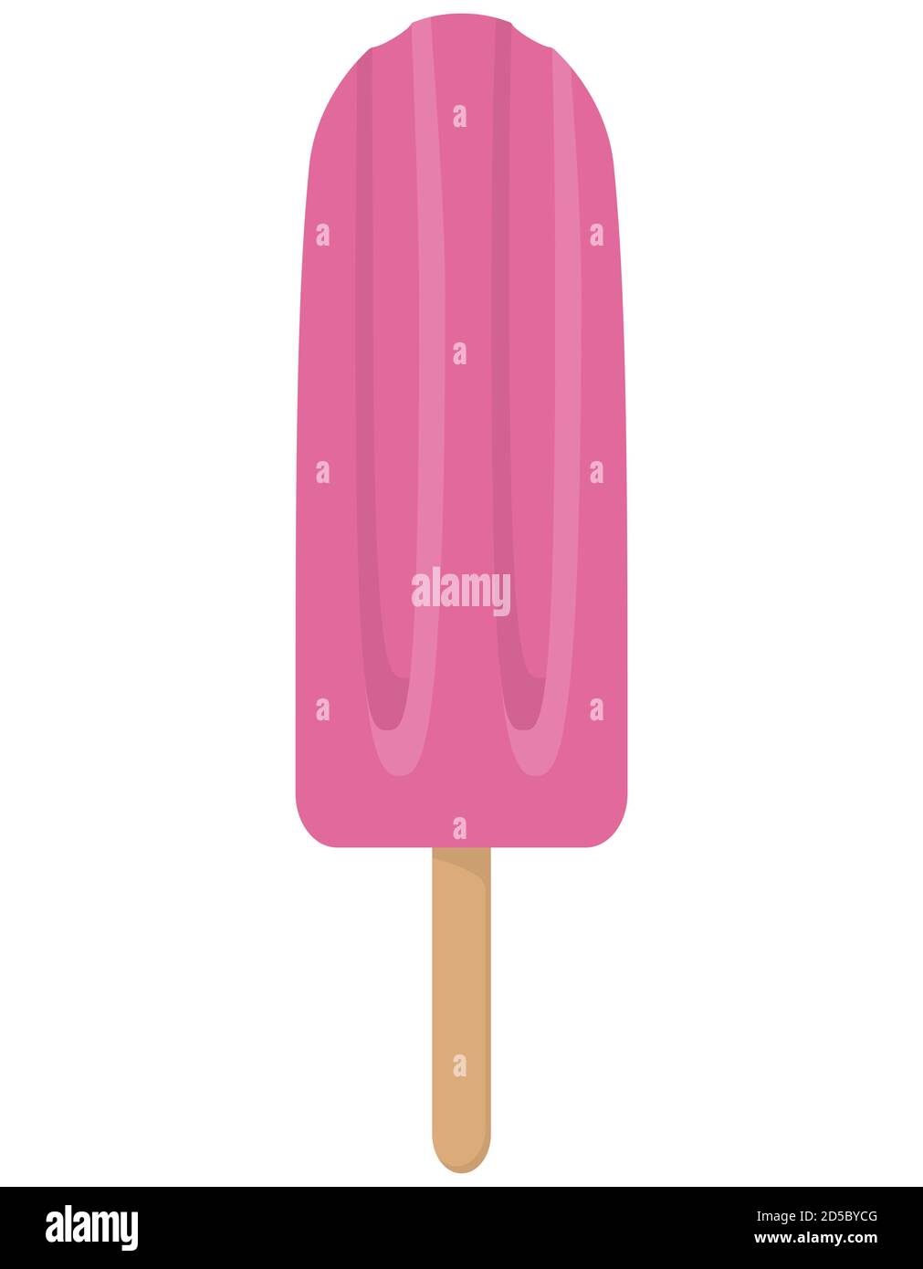 Glace au glaçage rose. Dessert d'été dans un style de dessin animé. Illustration de Vecteur