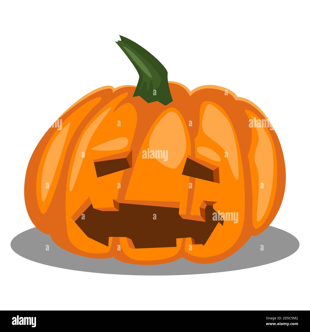 Icône de dessin animé vecteur de citrouille d'Halloween isolée sur fond blanc. Illustration de Vecteur