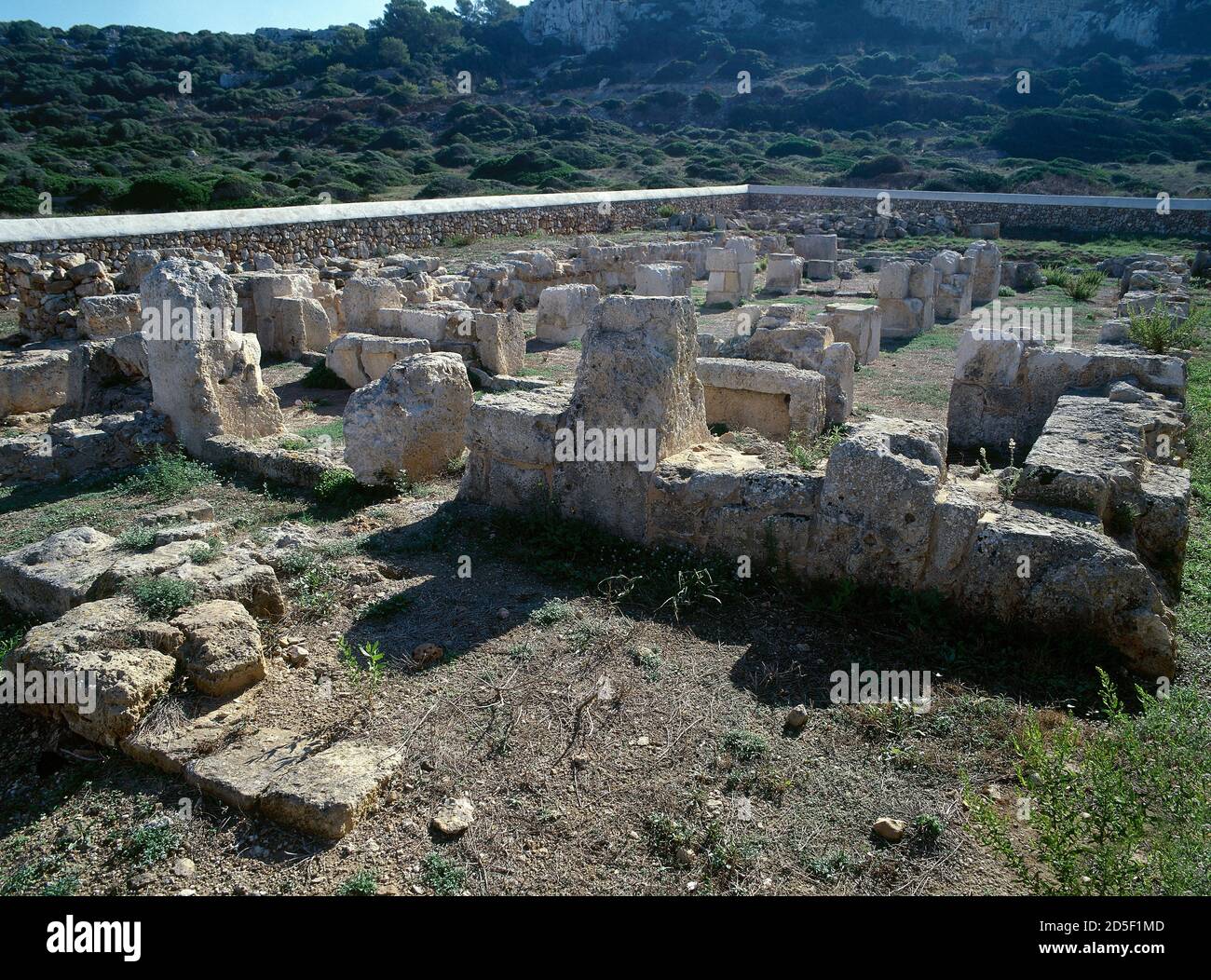 Espagne, Iles Baléares, Minorque, Alaior. Basilique paléochristienne de son Bou. Situé chronologiquement entre le 5ème et le 6ème siècle. Vestiges archéologiques. Banque D'Images