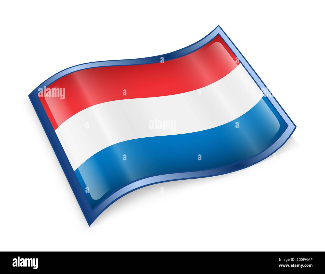 L'icône du drapeau néerlandais. Banque D'Images