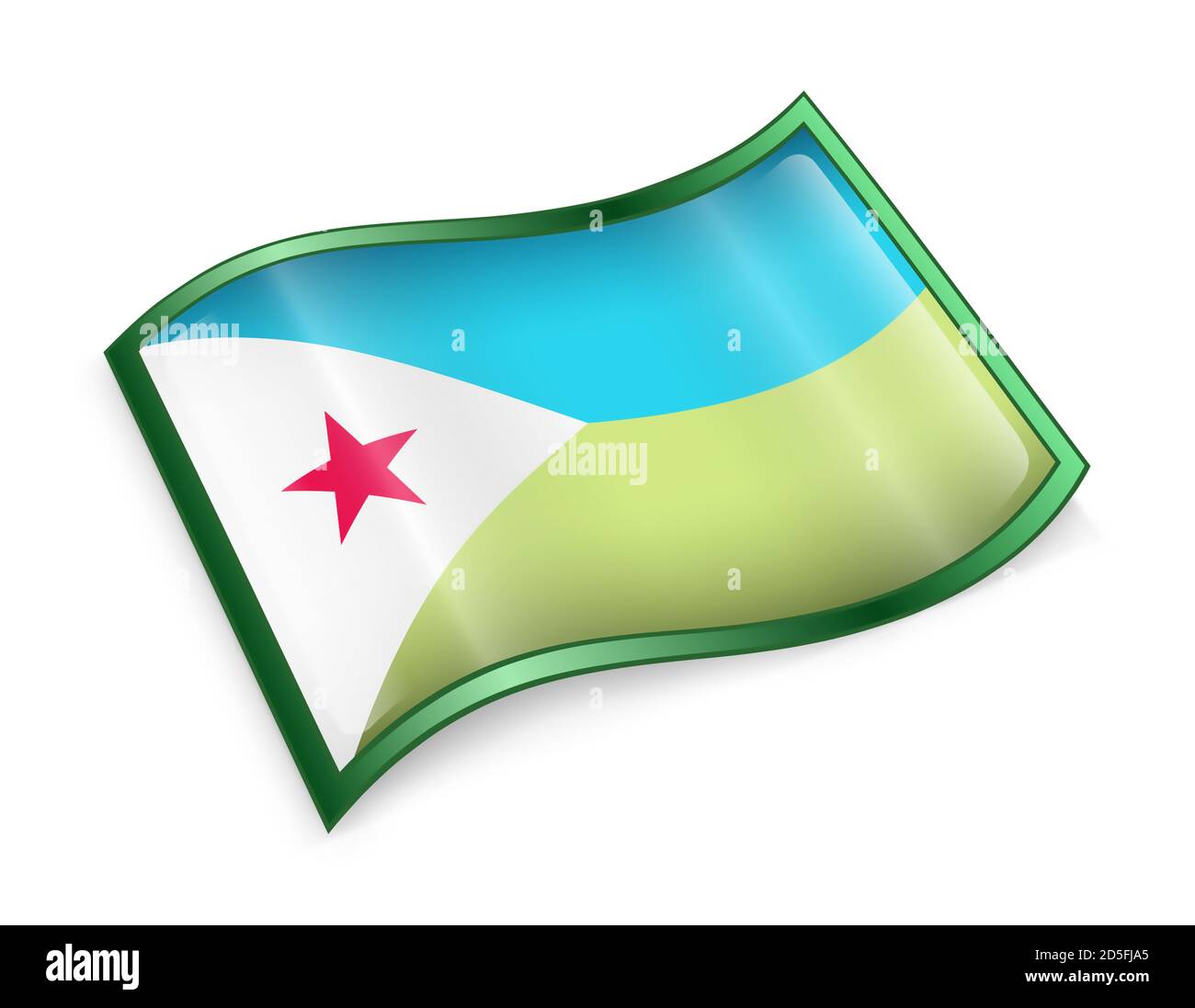 L'icône du drapeau Djibouti. Banque D'Images