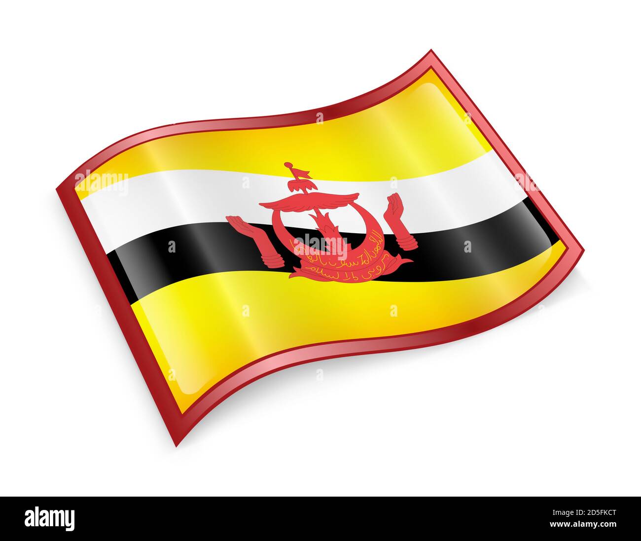 L'icône du drapeau Brunei. Banque D'Images