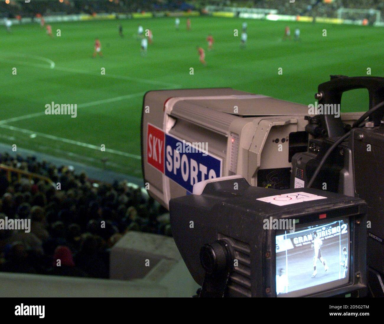 One of 35 Sky television cameras follows the action during the live  broadcast of Tottenham Hotspur's English Premier League match against  Middlesbrough at White Hart Lane April 3. The English premier league