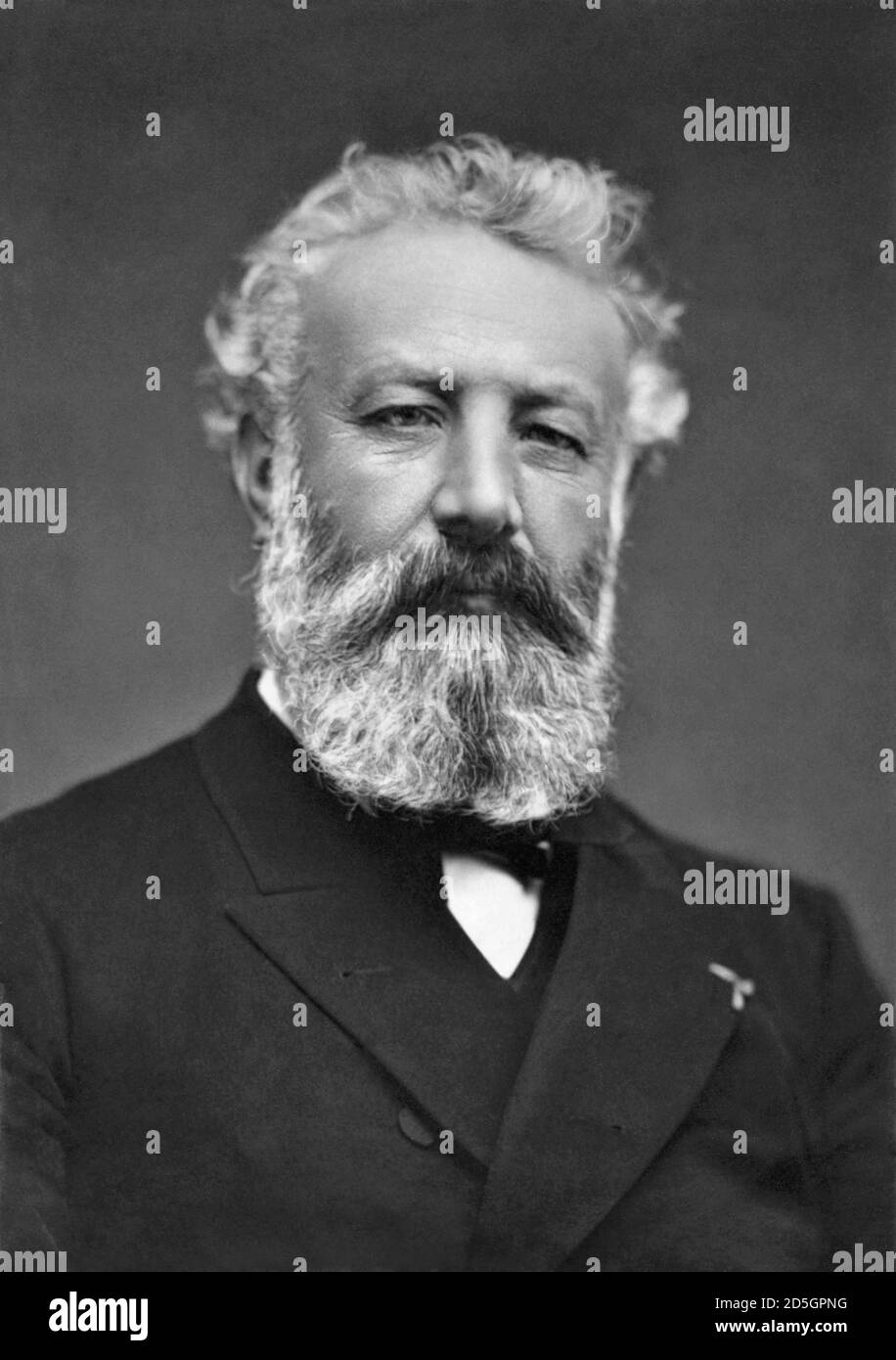 Jules Verne. Portrait de l'écrivain français Jules Gabriel Verne (1828-1905) par Étienne Carjat, c.1884 Banque D'Images