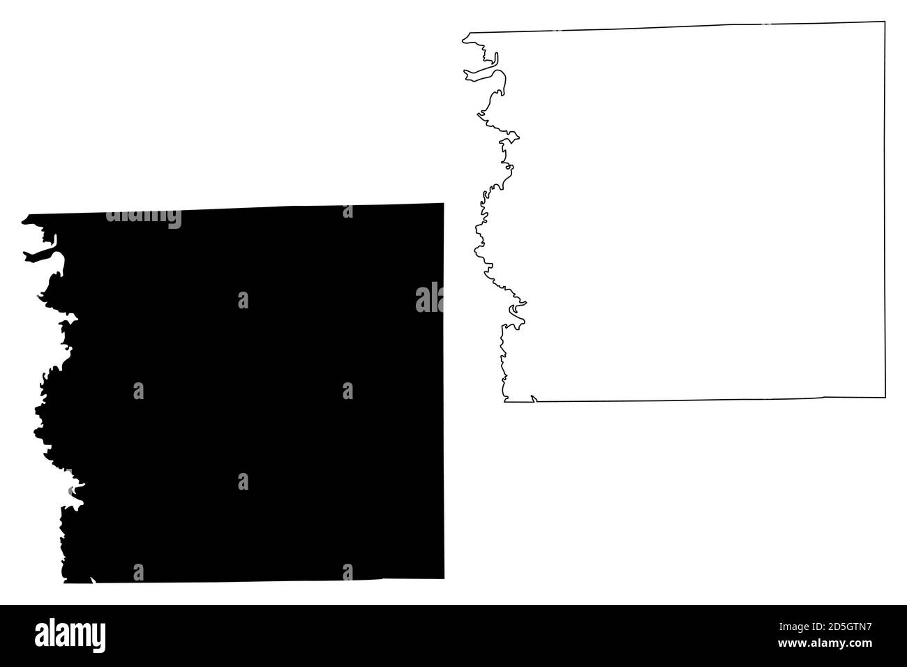 Comté de Schuyler, Missouri (comté des États-Unis, États-Unis d'Amérique, États-Unis, États-Unis, États-Unis) carte illustration vectorielle, scribble sketch carte Schuyler Illustration de Vecteur