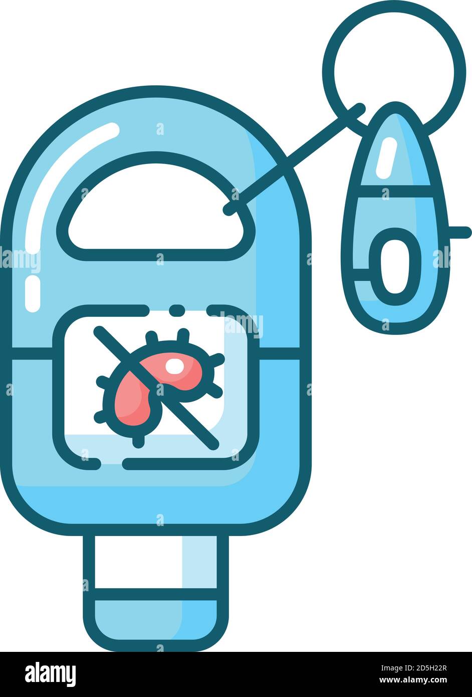 Icône de couleur RVB bleu du désinfectant pour porte-clés Illustration de Vecteur