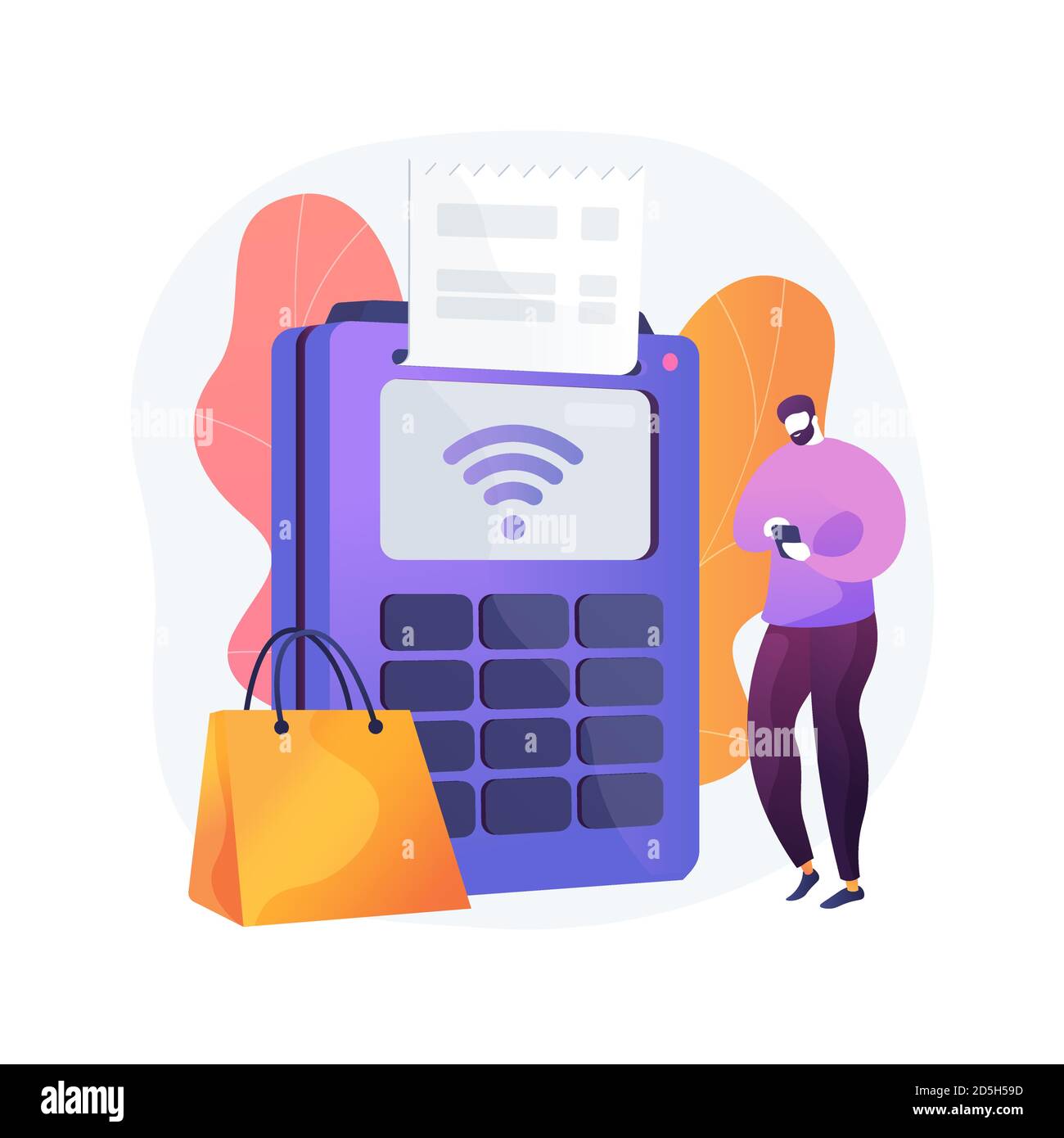Illustration du vecteur de concept abstrait de connexion NFC. Illustration de Vecteur