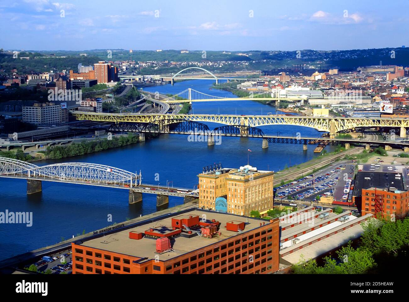 Ville de ponts à Pittsburgh, Pennsylvanie Monongahela River Banque D'Images