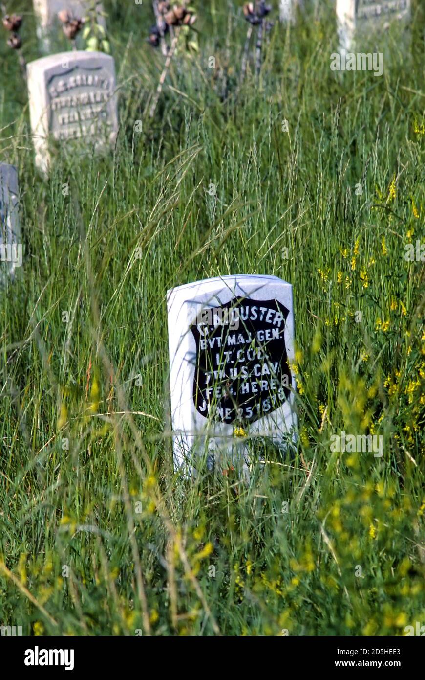 Custer Battlefield National Monument, bataille de Little Big Horn au Montana Banque D'Images Custer Battlefield National Monument, bataille de Little Big Horn au Montana Banque D'Images