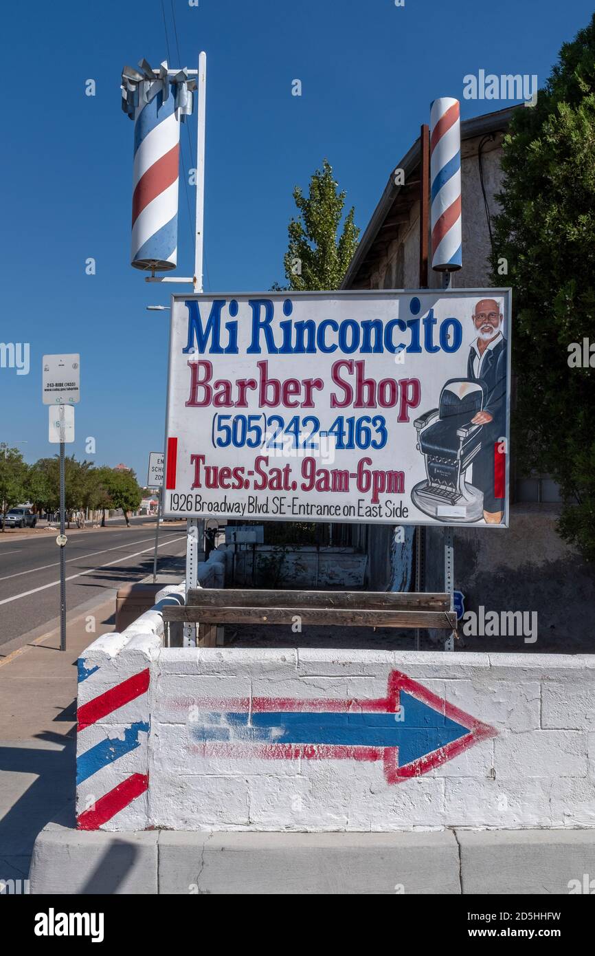 Salon de coiffure « je Rinconcito » à Albuquerque, Nouveau-Mexique Banque D'Images