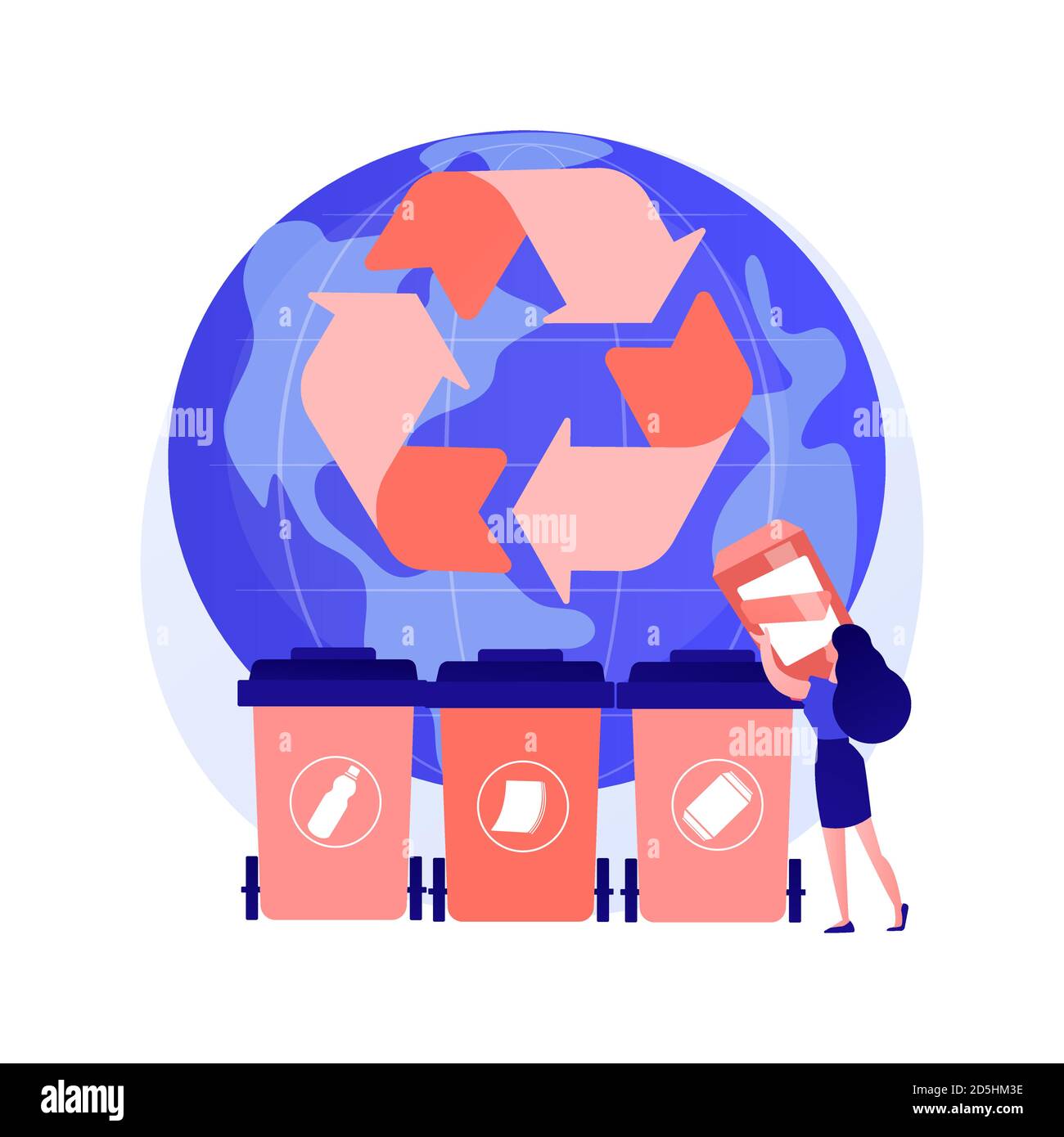 Métaphore du concept de vecteur de tri des déchets Illustration de Vecteur
